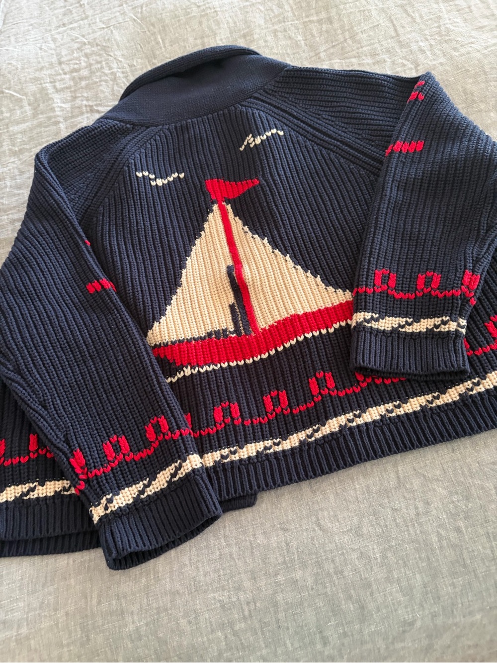 THE GREAT SAILBOAT LODGE CARDIGAN Woman’s SZ 2 - Picture 6 of 7
